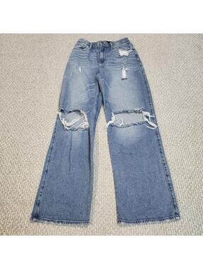 Hollister Ultra High-Rise Dad Jeans Size 3 Distressed